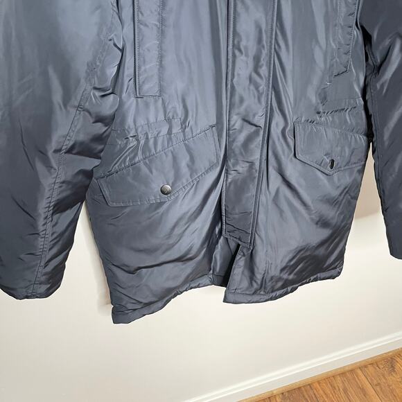 Quince Men's Recycled Primaloft Parka Jacket Coat Medium Navy Full Zip Pockets - Picture 5 of 13